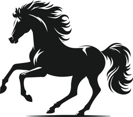 Silhouette of a vector horse animal black graphic drawing