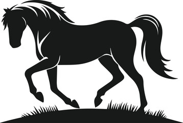 Silhouette of a vector horse animal black graphic drawing
