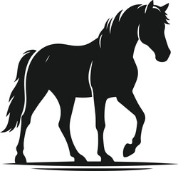 Silhouette of a vector horse animal black graphic drawing