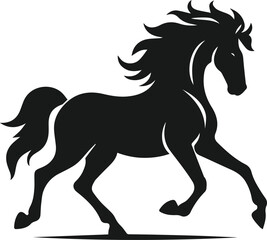 Silhouette of a vector horse animal black graphic drawing