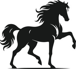 Silhouette of a vector horse animal black graphic drawing