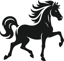 Silhouette of a vector horse animal black graphic drawing