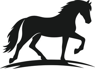 Silhouette of a vector horse animal black graphic drawing