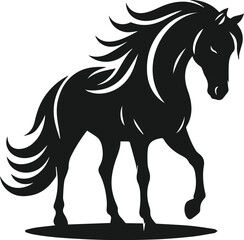 Silhouette of a vector horse animal black graphic drawing