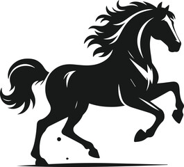Silhouette of a vector horse animal black graphic drawing