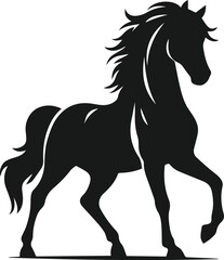 Silhouette of a vector horse animal black graphic drawing