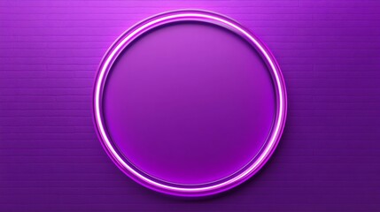 Obraz premium Purple Circle with Neon Pink Outline on Textured Background