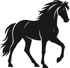 Silhouette of a vector horse animal black graphic drawing