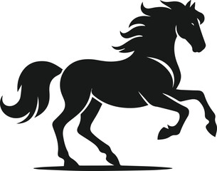Silhouette of a vector horse animal black graphic drawing