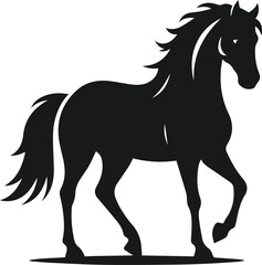Silhouette of a vector horse animal black graphic drawing
