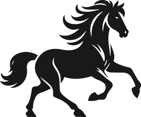 Silhouette of a vector horse animal black graphic drawing
