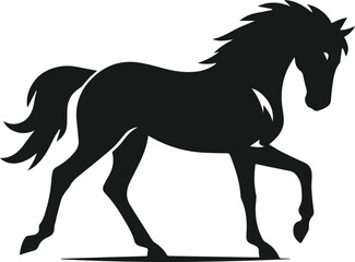 Silhouette of a vector horse animal black graphic drawing