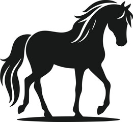 Silhouette of a vector horse animal black graphic drawing