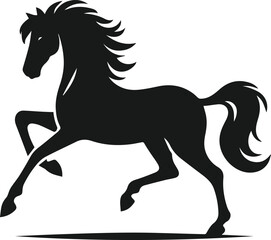 Silhouette of a vector horse animal black graphic drawing