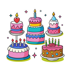 Festive Cartoon Birthday Cakes