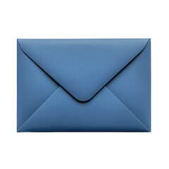 A medium close-up of a blue envelope isolated on transparent background.