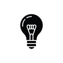 Obraz premium Lightbulb Black Silhouette Idea Innovation Electricity on Transparent Background