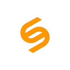 Modern Orange Letter S or Abstract Swirl Logo Design