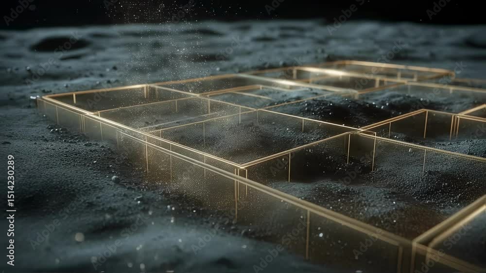 Poster electrostatic sorting process separates charged particles from lunar soil, guiding them into designa