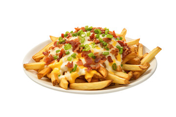 Loaded Bacon Cheese Fries: Gourmet Comfort Food isolated on transparent background png