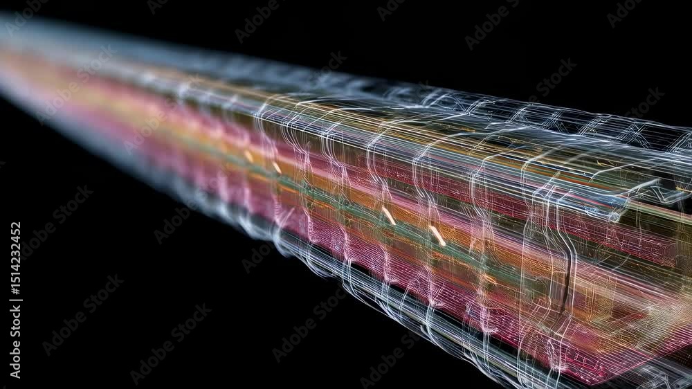 Poster complex structure of a solar concentrator, revealing its multilayered polymer construction and highl