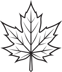 Maple Leaf Silhouette Vector Illustration On White Background