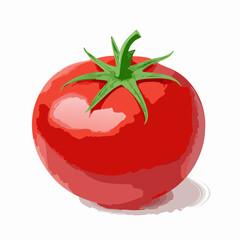 Classic red tomato with modern lines and a clean, editable style.