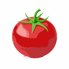 Classic red tomato with modern lines and a clean, editable style.