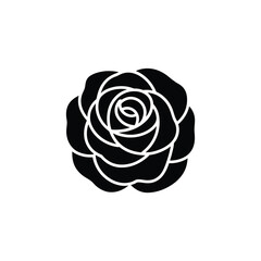 Single Black Rose Flower with Elegant Petals on Transparent Background