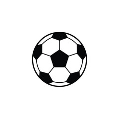 Soccer Ball Icon Design with Black Pentagons and White Hexagons on White