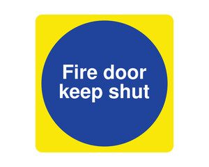 Download Fire Door Keep Shut Sign High-Quality Stock Image - Safety Notice for Fire Protection in Workplaces and Public Buildings