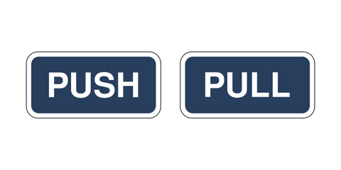 Download Push Pull Sign High-Quality Stock Image - Door Instruction Signage for Businesses and Public Facilities