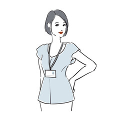 ボブヘアのかっこいいビジネスウーマン