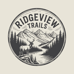 Ridge View Trails Logo Vintage badge