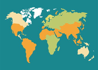 world map on white background