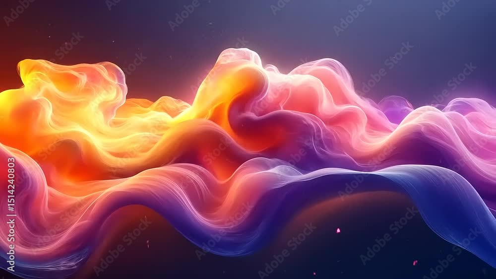 Poster abstract glowing vibrant waves colorful background visual effect with smooth transition