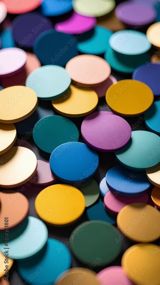 Aufkleber colorful, circular objects create a vibrant and textured pattern against a dark backdrop, creating a