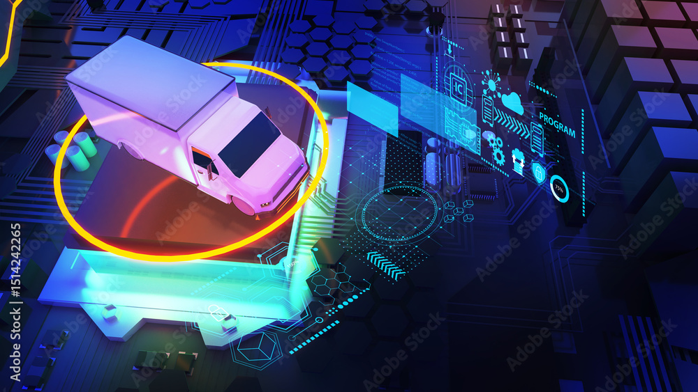 Poster semiconductor technology systems and computer processing units used in the automotive and transporta