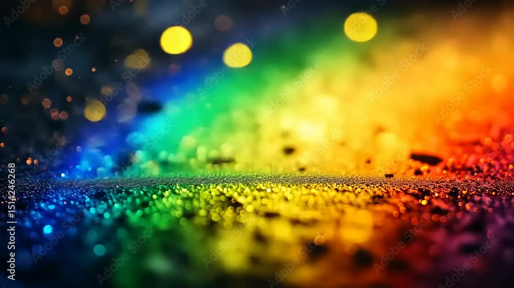 Aufkleber abstract rainbow glitter bokeh background with sparkling lights animation sequence