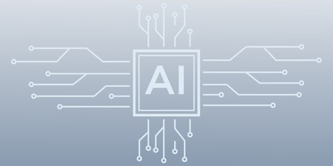 Fototapeta premium AI Circuitry Intelligent System, Digital Technology, Artificial Brain