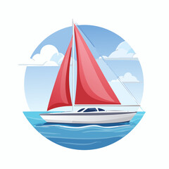 Fototapeta premium photo of a sailboat sailing on the sea