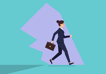 Businesswoman Walking Confidently Vector Illustration Design Graphic