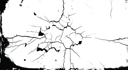 Grunge black and white pattern. Monochrome particles abstract texture. Background of cracks, scuffs, chips, stains, ink spots, lines. Dark design background surface. Gray printing element. 