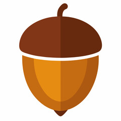 Acorn Icon Vector Illustration Simplified Oak Nut Designs in Minimalist Style for Creative Use