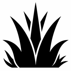 Aloe Vera Icons Silhouette Vector Simple Black and White Plant Illustrations for Natural Design Projects
