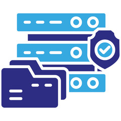 Data storage solid dual color icon. Simple vector icon design in solid color style. Editable vector format