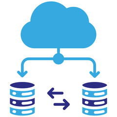 Server solid dual color icon. Simple vector icon design in solid color style. Editable vector format