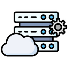 Database lineal color icon. Simple vector icon design in lineal color style. Editable vector format