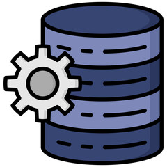 Data storage lineal color icon. Simple vector icon design in lineal color style. Editable vector format