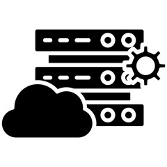 Database gylph icon. Simple vector icon design in gylph style. Editable vector format